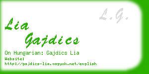 lia gajdics business card